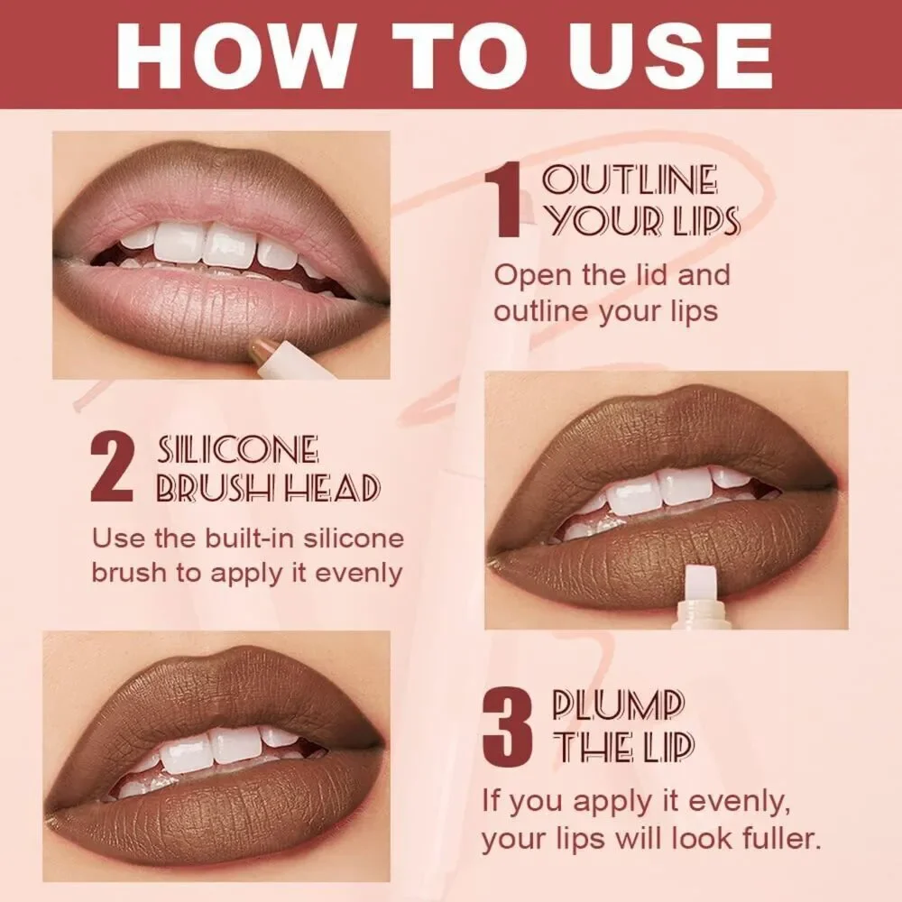 B-05 Maroon Plump Matte Crayon Long-Lasting Liner Pencil With Silicone Smudger - Picture 4 of 5